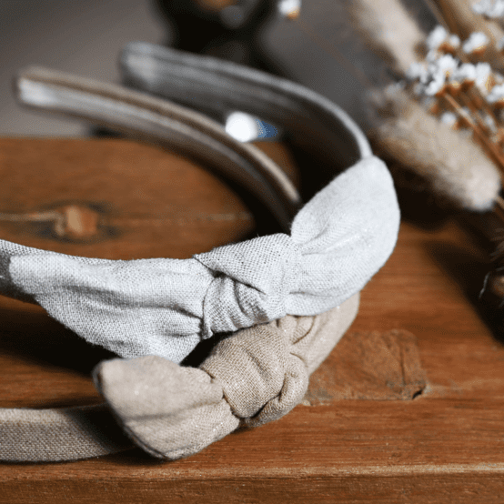 bow headband  glitter linen