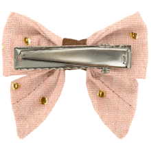 Mini bow tie clip gaze pois or rose