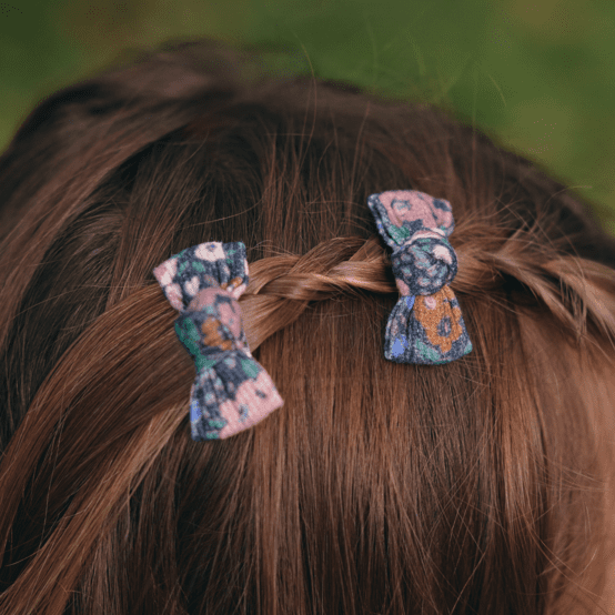 Small bows hair clips monet lilas