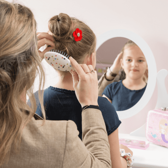 Mini Flower petal hair slide red