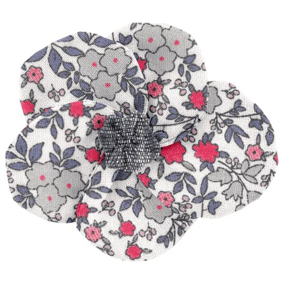 Flower petal hair slide small  serenade rouge gris
