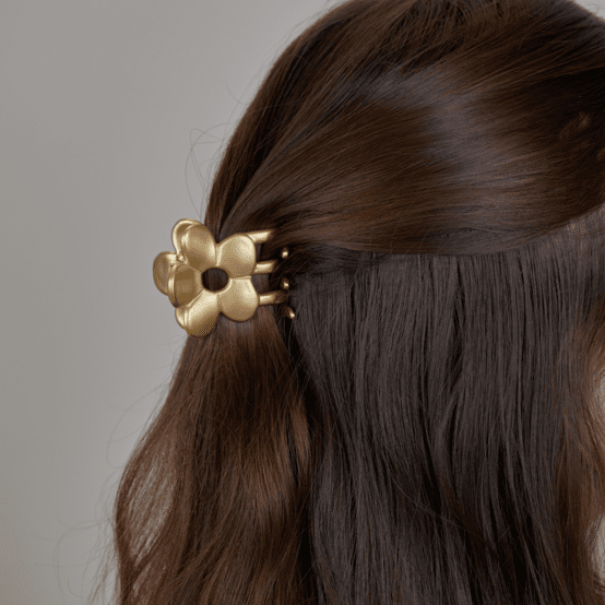 Small Flower Hair Clip satin gold