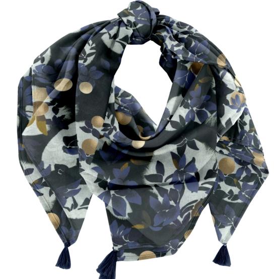 Pom pom scarf flocon doré
