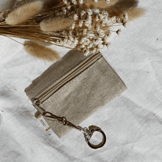 Keyring  wallet golden linen
