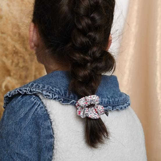 Mini Scrunchie serenade rouge gris