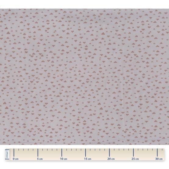 Cotton veil fabric gray copper triangle