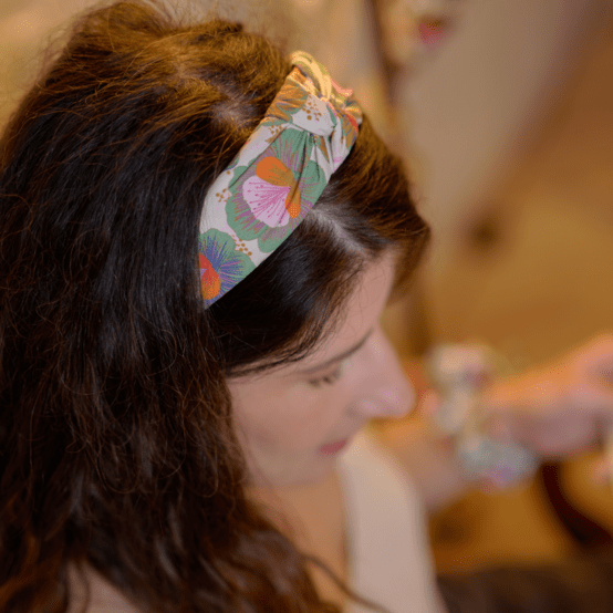Large Crossed Headband fleur de thé