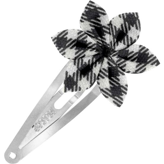 Star flower hairclip vichy noir
