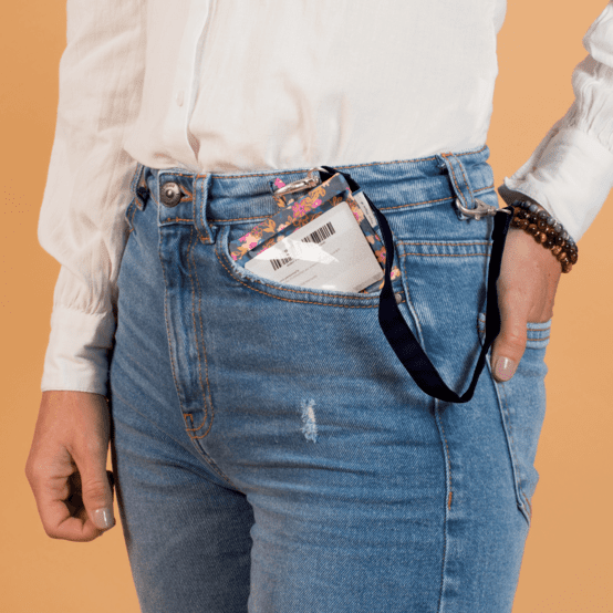 Badge Holder hippie fleurie