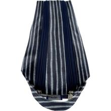 Double compartment school kit striped silver dark blue