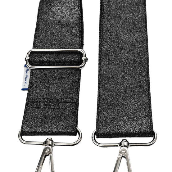 Wide shoulder strap suédine pailletée argent