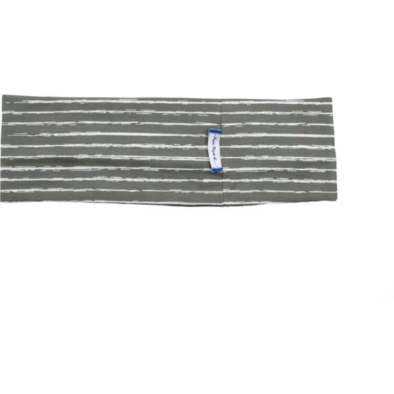 Stretch jersey headband  tracé gris et blanc