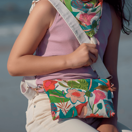 Coton clutch bag fleurs des iles