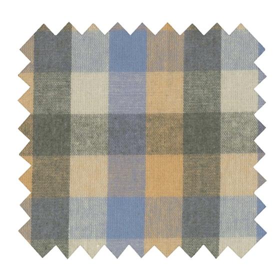 Cotton fabric ex2551 camel blue tartan checks