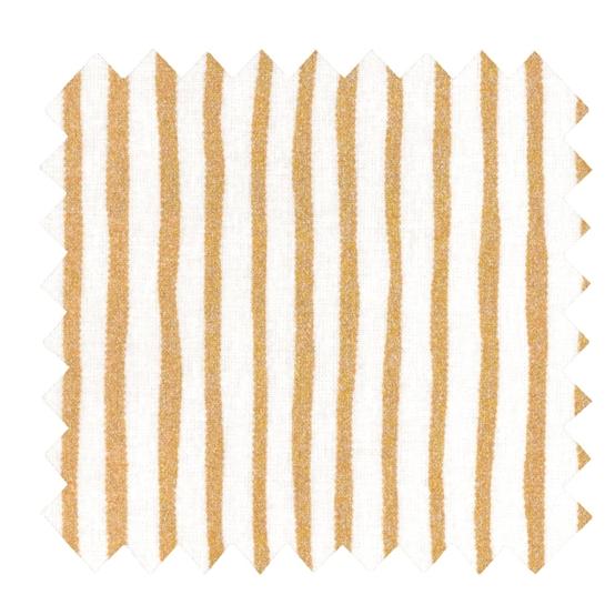 35cm coated fabric coupon rayé or blanc