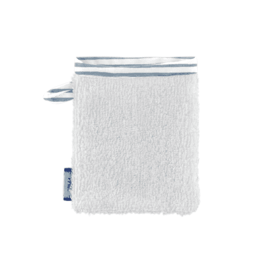 Make-up Remover Glove striped blue gray glitter