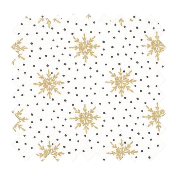 Cotton fabric ex2655 christmas gold snowflakes