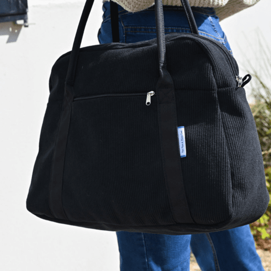 Bowling bag  black corduroy