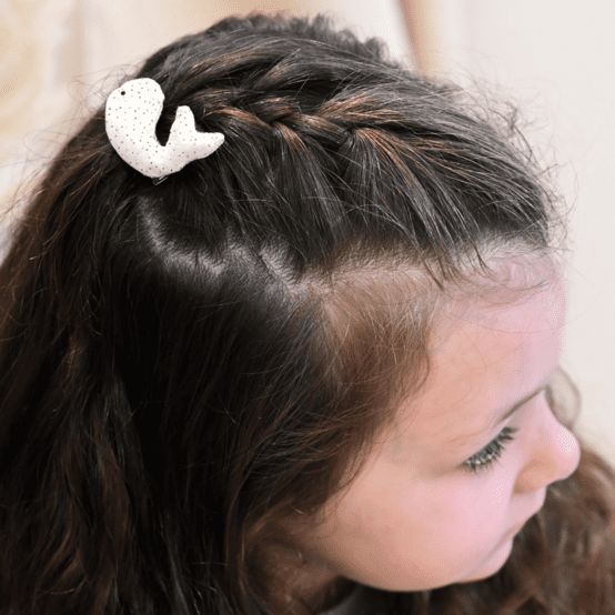 Barrette Baleine  blanc pailleté