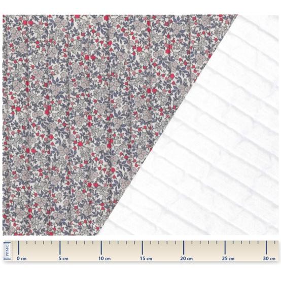 Quilted fabric serenade rouge gris
