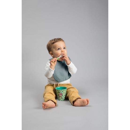 Bib - Baby size gaze pois or bleu gris