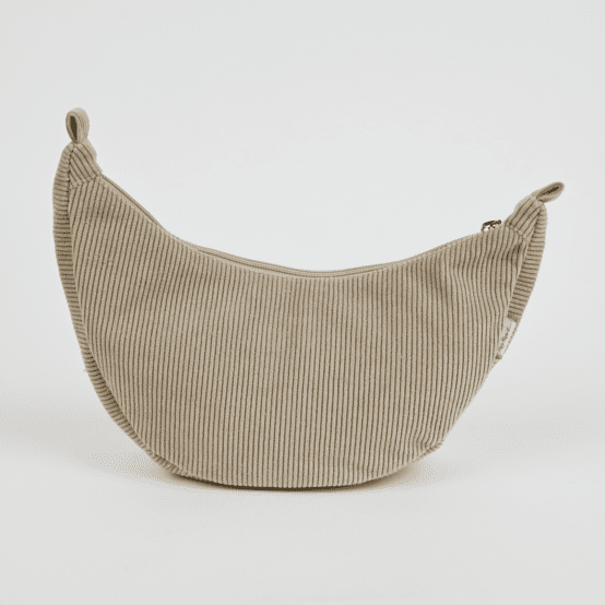 Half-moon bag beige corduroy