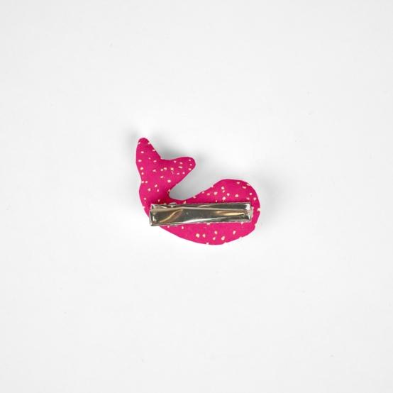 Whale clip fuchsia pailleté
