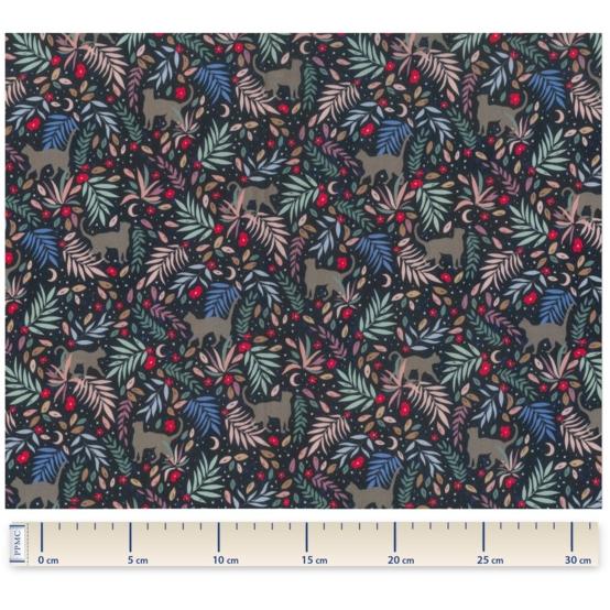 Cotton fabric nuit féline
