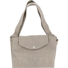 Tote bag with a zip silver linen