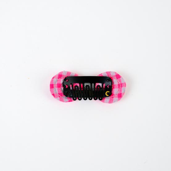 Noeud Anti-Glisse hair slide neon pink gingham