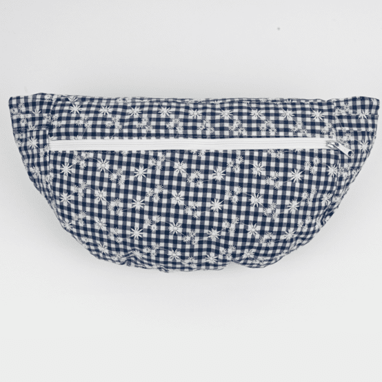 Banana bag navy embroidered gingham