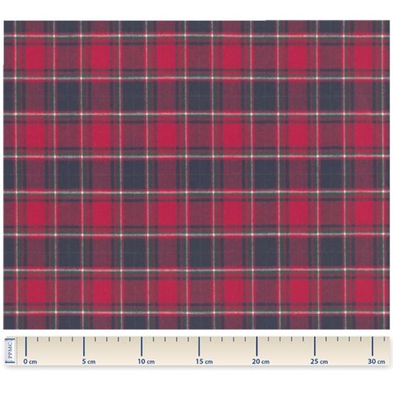 Flannel fabric tartan rouge