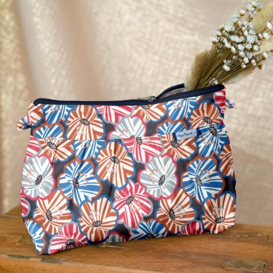 Pleated clutch bag anémones rayées