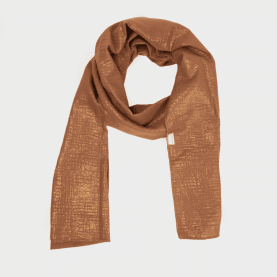 Lightweight Scarf cognac double gauze