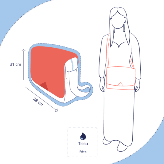 Square flap of saddle bag  suédine marine
