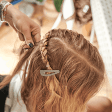 Fabric hair clip copper linen