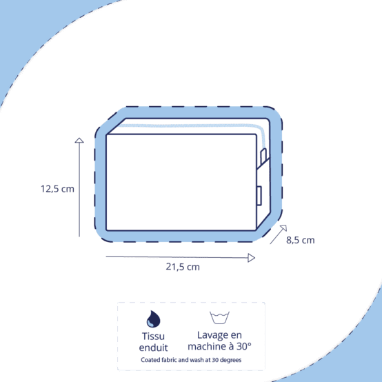 Rectangular toiletry bag monet lilas