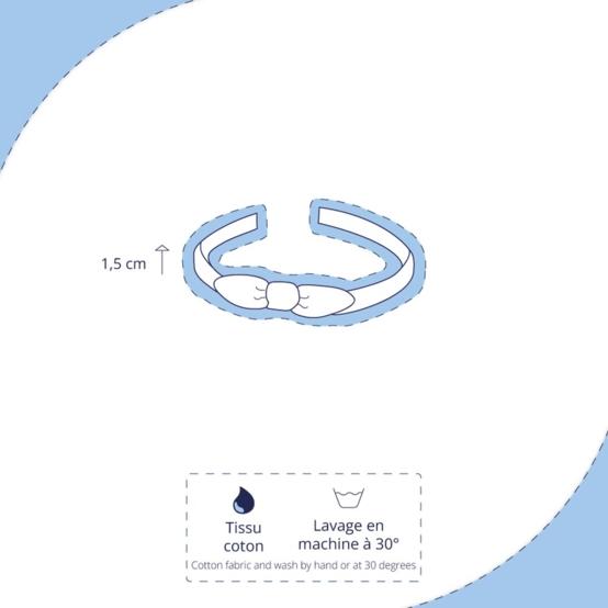 bow headband oxford blue