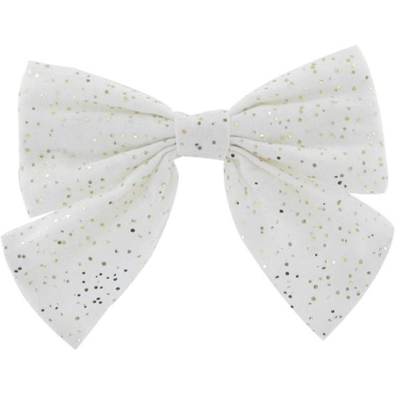 Bow tie hair slide white sequined