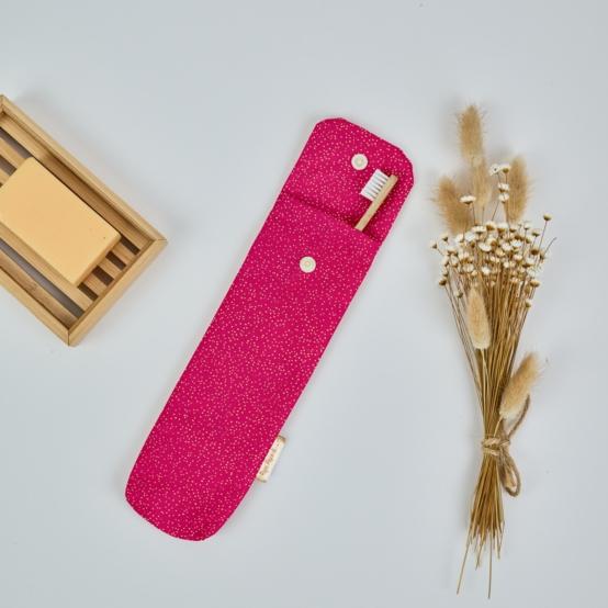 Toothbrush bag fuchsia pailleté