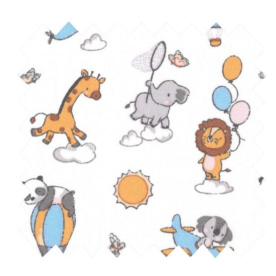 Cotton fabric ex2580 animals on cloud