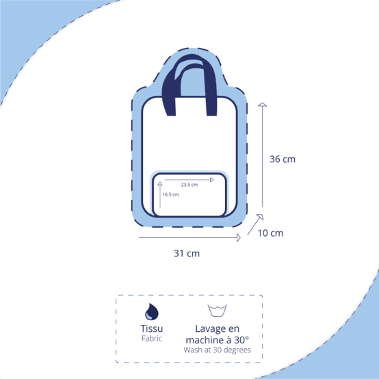 Foldable rucksack Gaby burgundy large corduroy