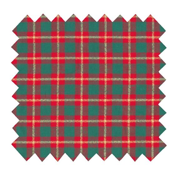 Cotton fabric ex2553 christmas tartan small lurex checks