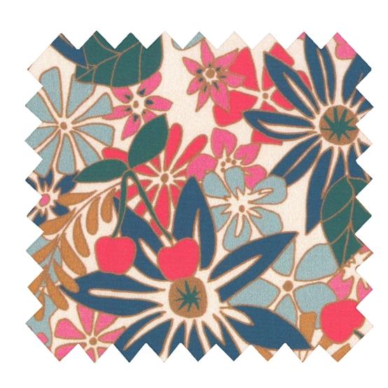 Cotton fabric cerise en fleur