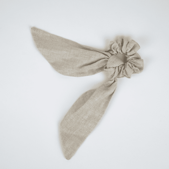 Short tail scrunchie  glitter linen