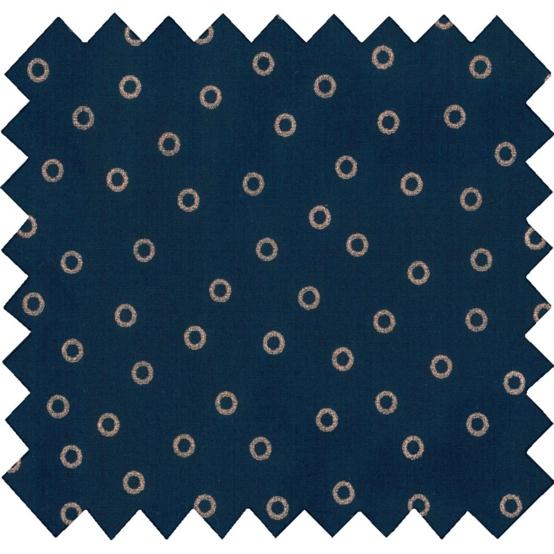 Coupon tissu enduit de 35cm  bulle bronze marine