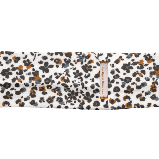 Stretch jersey headband  graou fleuri ivoire