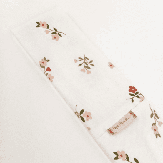 Stretch jersey headband  ivory rust bouquet