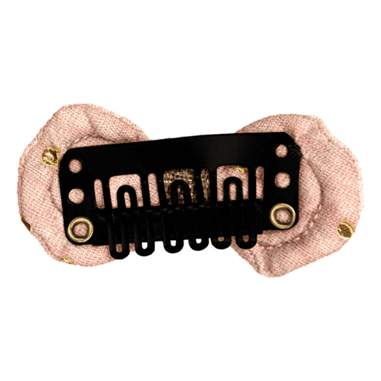 Noeud Anti-Glisse hair slide gaze pois or rose