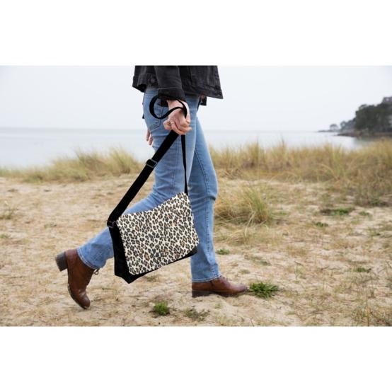 Square flap of saddle bag  leopard